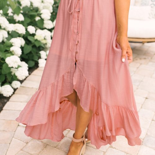 blush off the shoulder button down high low maxi 795677