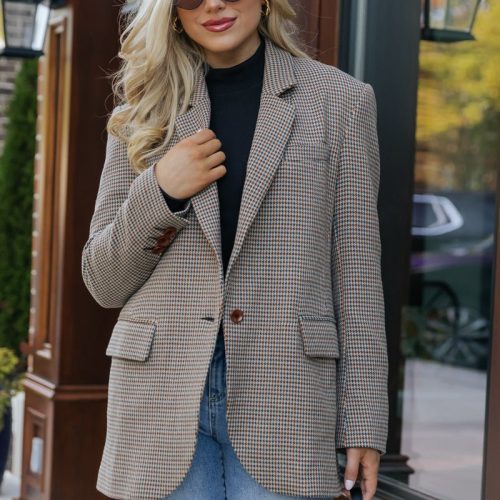 boss babe oversized plaid blazer 544760