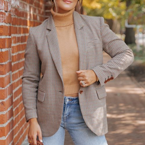 boss babe oversized plaid blazer 930942