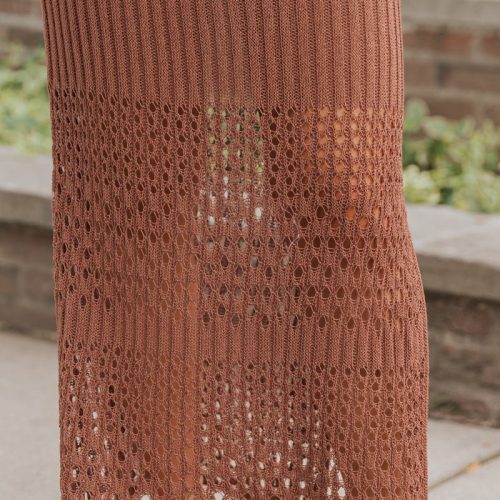 brown crochet sweater midi skirt 487705