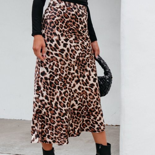 brown leopard print pencil skirt pre order 288132