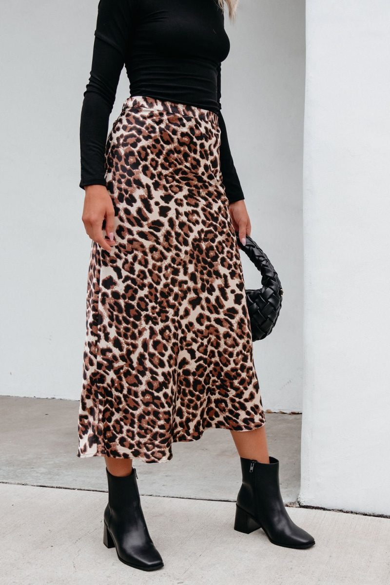 brown leopard print pencil skirt pre order 288132