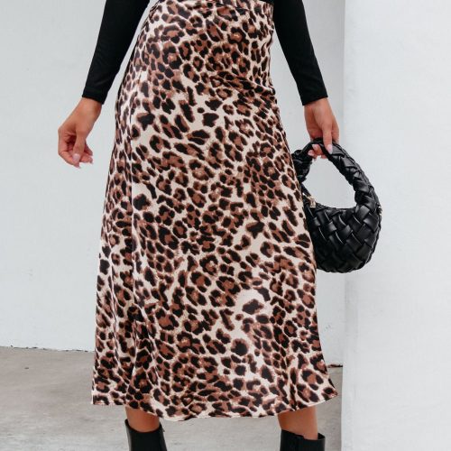 brown leopard print pencil skirt pre order 325841