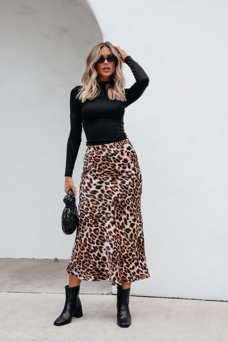 brown leopard print pencil skirt pre order 775318