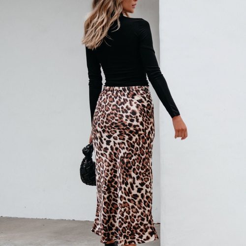 brown leopard print pencil skirt pre order 883684