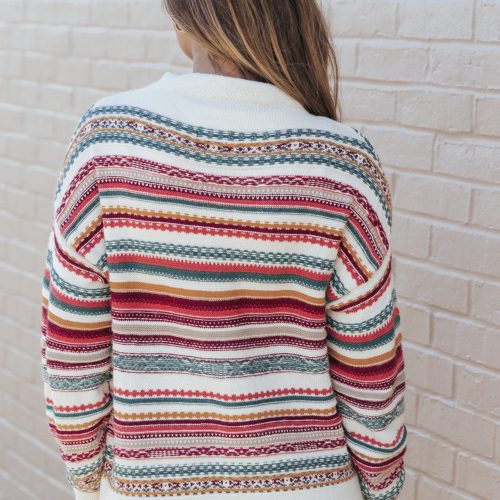 burgundy fair isle pattern pullover sweater 975285