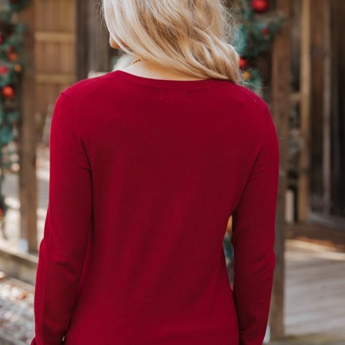 burgundy soft v neck sweater 650479