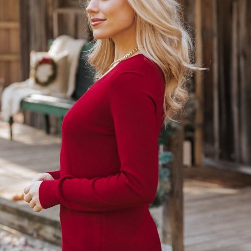 burgundy soft v neck sweater 709046