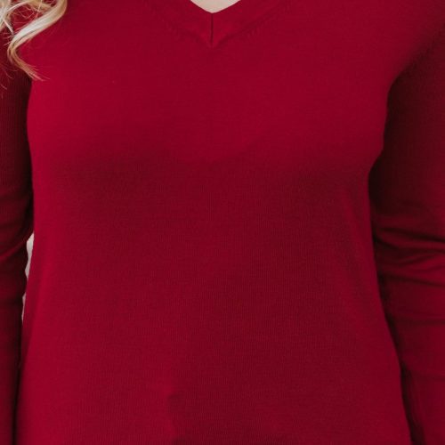 burgundy soft v neck sweater 813644