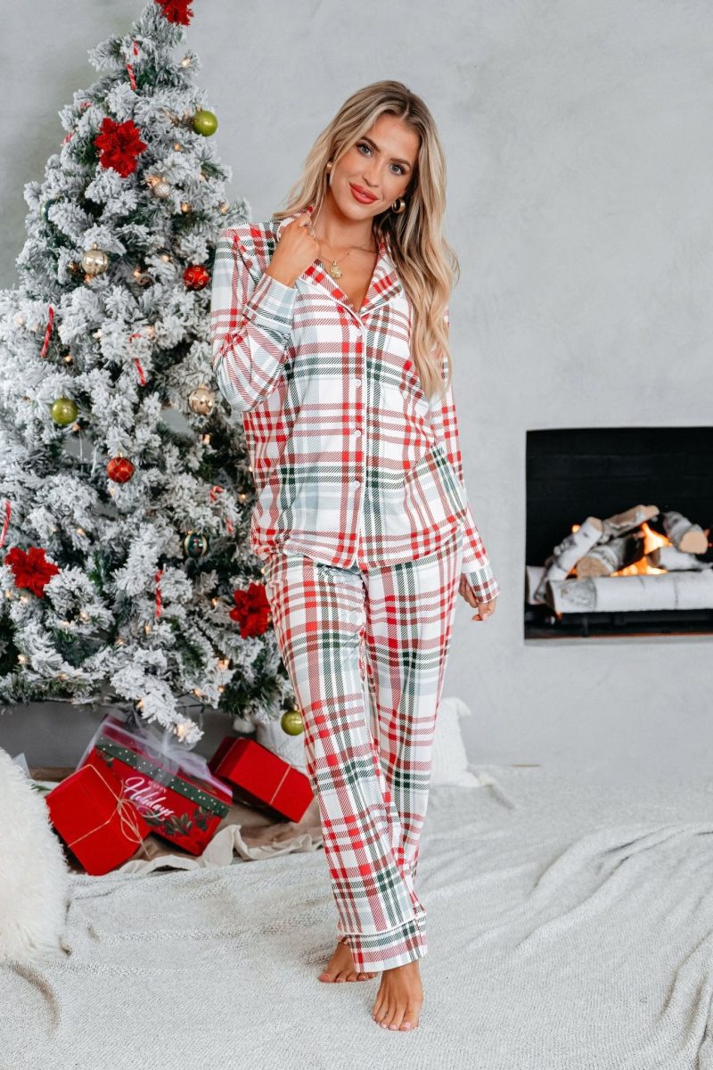 buttery soft red and green plaid pajama set 485902