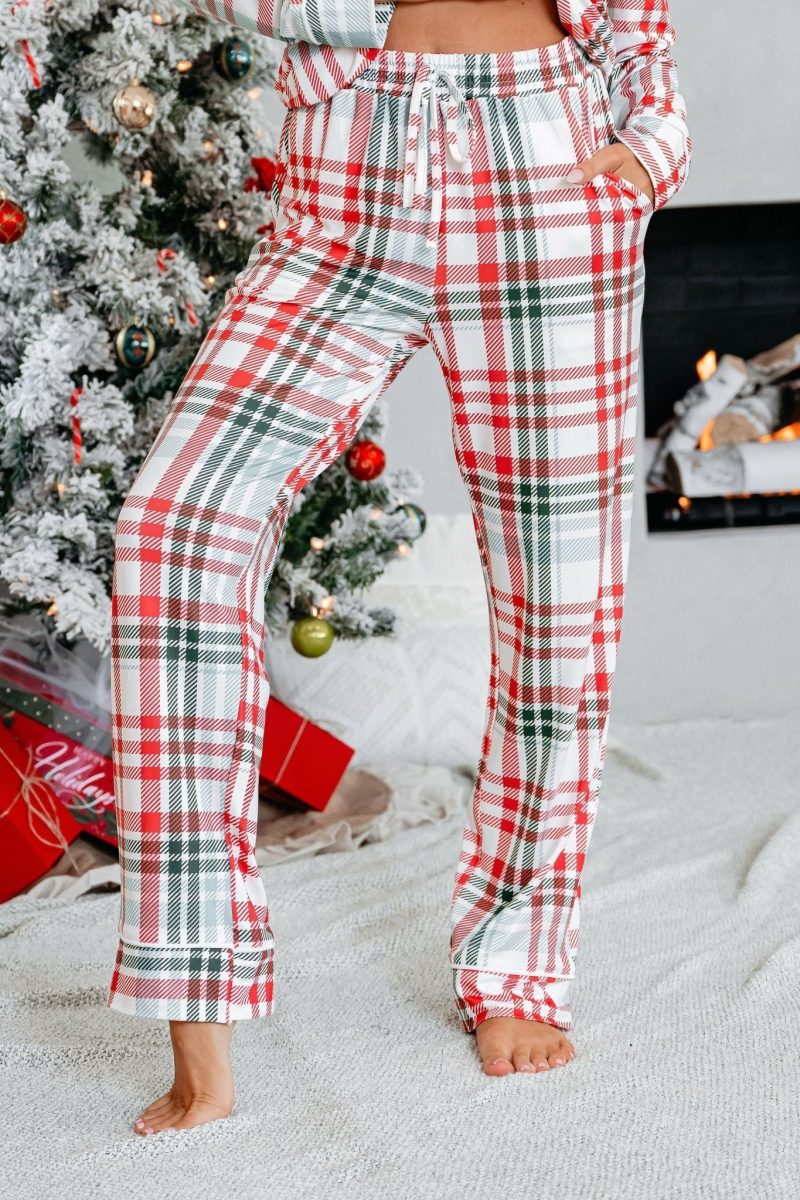 buttery soft red and green plaid pajama set 709629