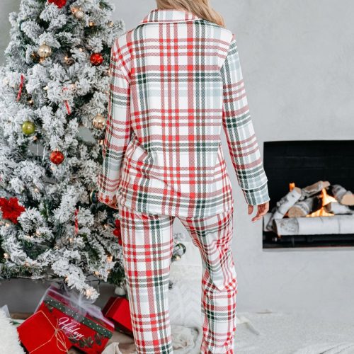 buttery soft red and green plaid pajama set 871513