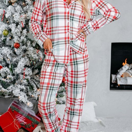 buttery soft red and green plaid pajama set 877649