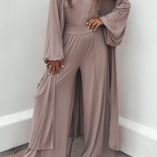 buttery soft taupe wide leg pants 122677