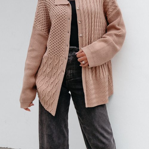 camel cable knit sweater cardigan 672900