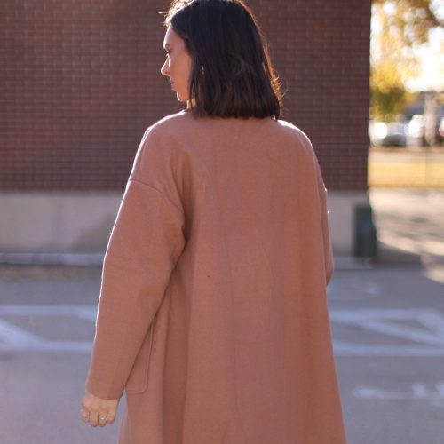 camel oversized long coat 407987