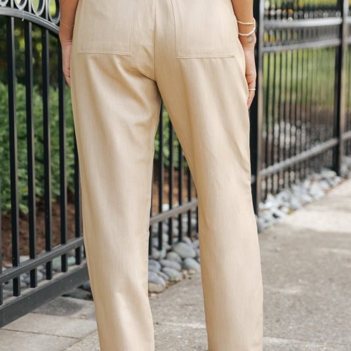 camel tie front trousers 440454