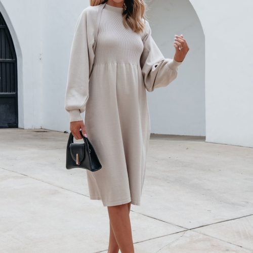 champagne sweater dress cardigan set 452883