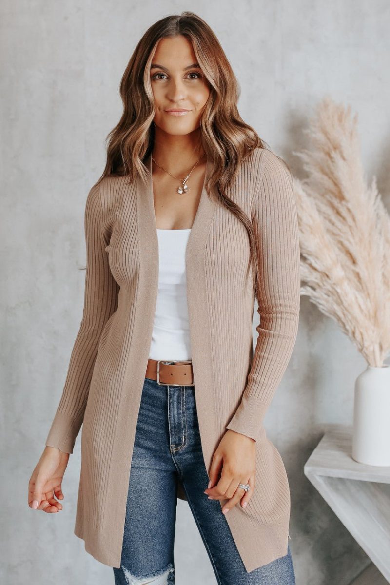 Charleston Open Front Ribbed Cardigan - Magnolia Boutique