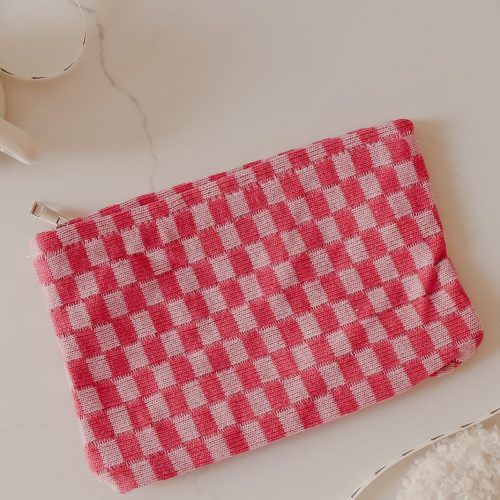 checkered cosmetic makeup bag 133393