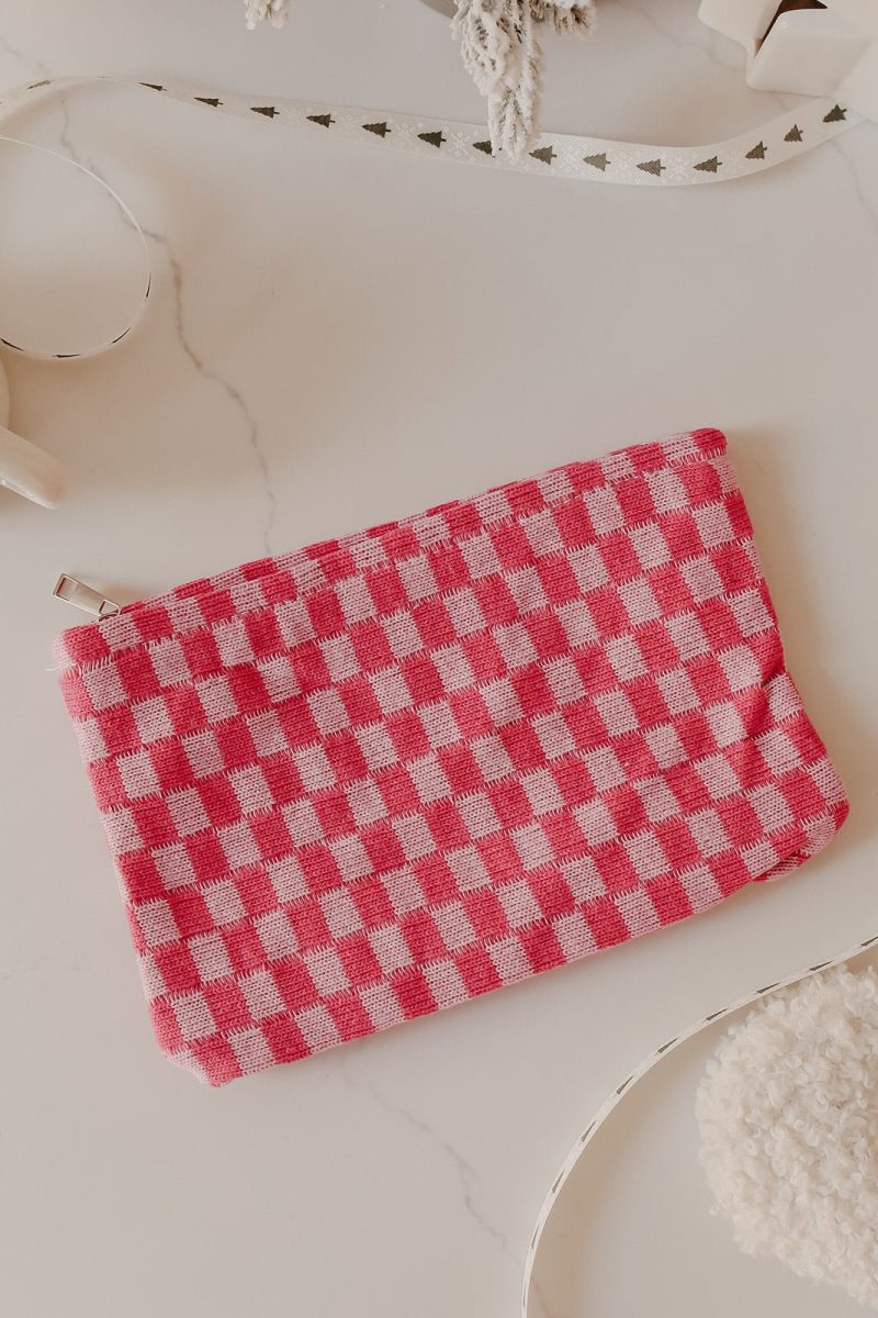 checkered cosmetic makeup bag 133393