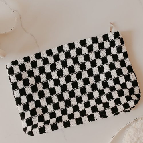 Checkered Cosmetic Makeup Bag - Magnolia Boutique