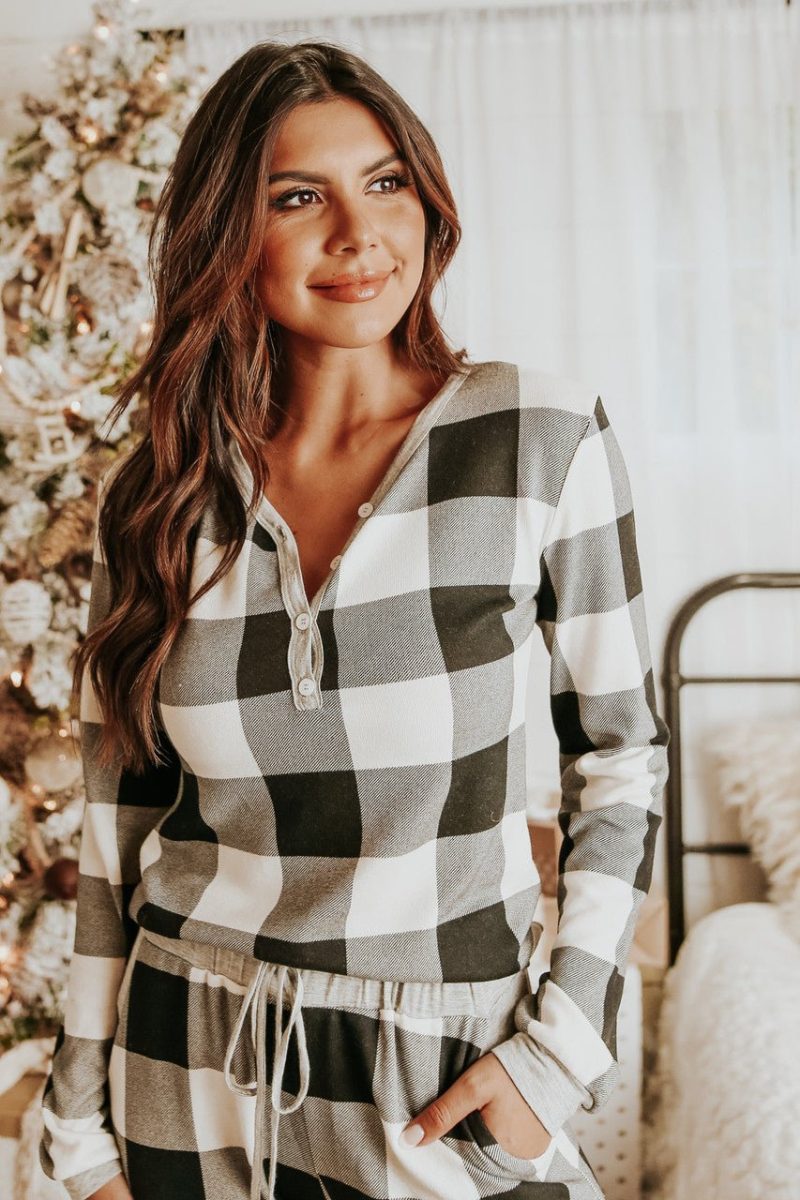 christmas morning ivory plaid pajama set final sale 177700