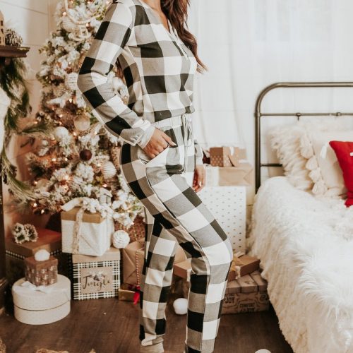 christmas morning ivory plaid pajama set final sale 257862