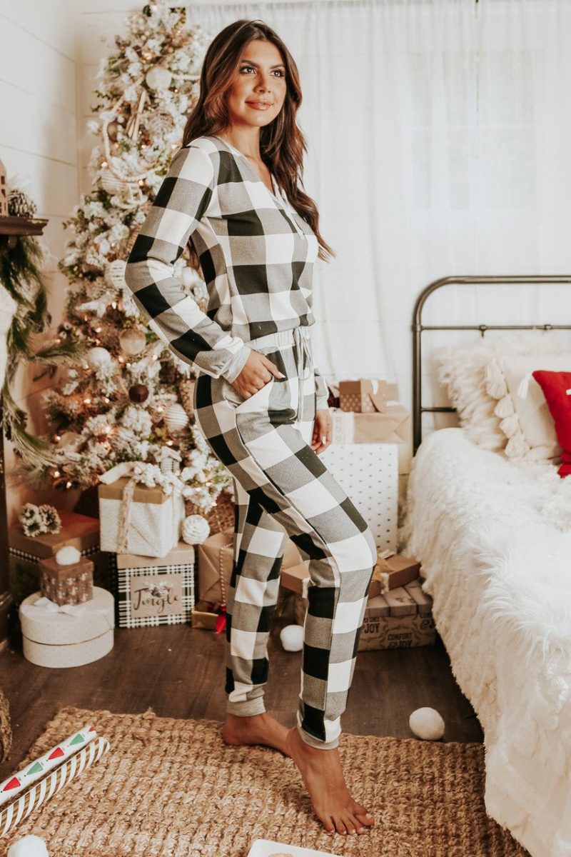 christmas morning ivory plaid pajama set final sale 257862