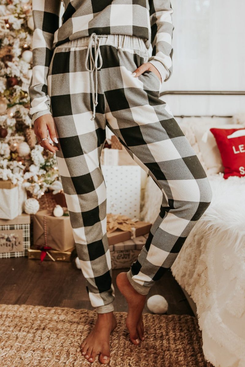 christmas morning ivory plaid pajama set final sale 267739