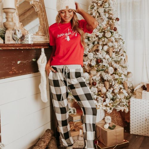 christmas morning ivory plaid pajama set final sale 378972