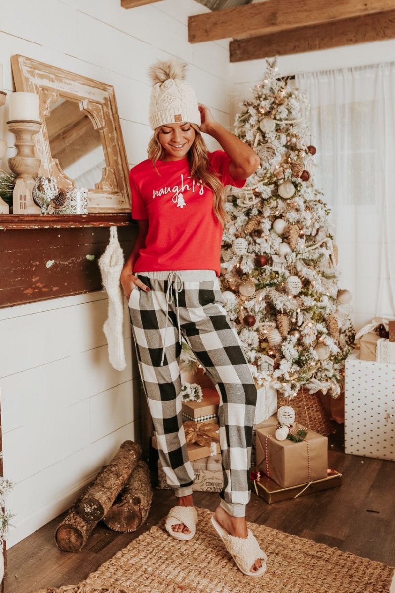 christmas morning ivory plaid pajama set final sale 378972