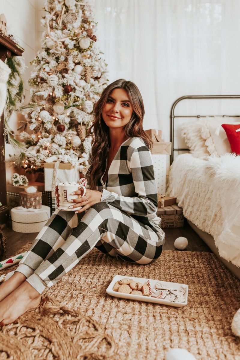 christmas morning ivory plaid pajama set final sale 589354 1