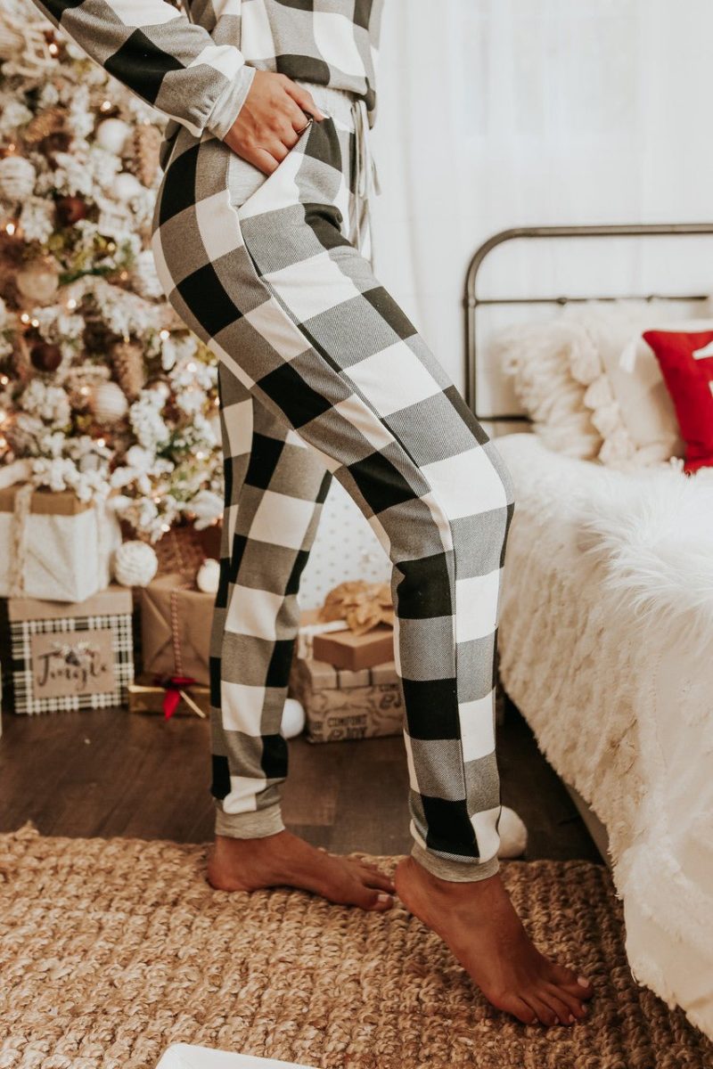 christmas morning ivory plaid pajama set final sale 680795