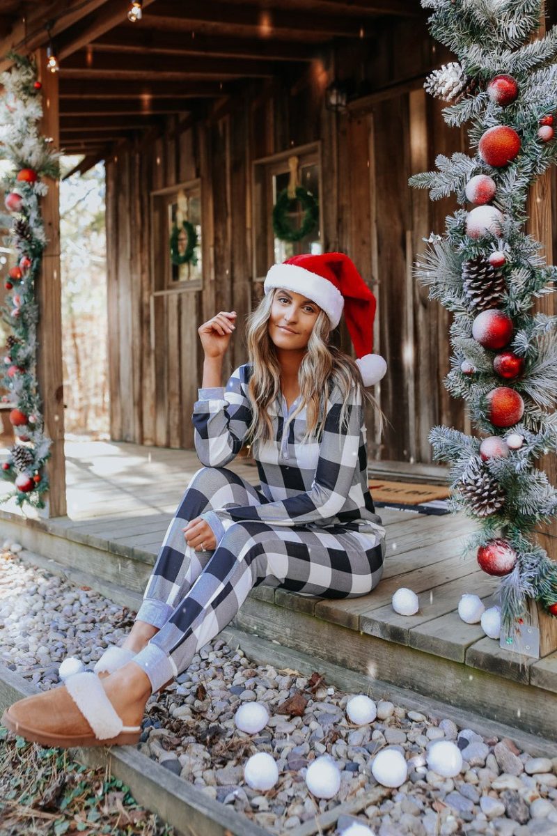 christmas morning ivory plaid pajama set final sale 684789 1