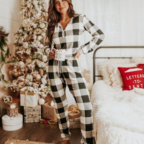 christmas morning ivory plaid pajama set final sale 769778