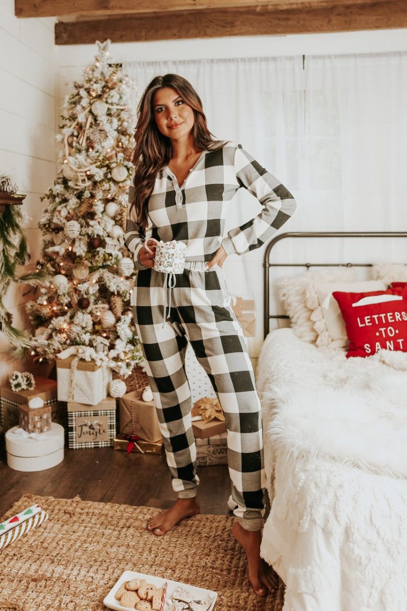 christmas morning ivory plaid pajama set final sale 769778