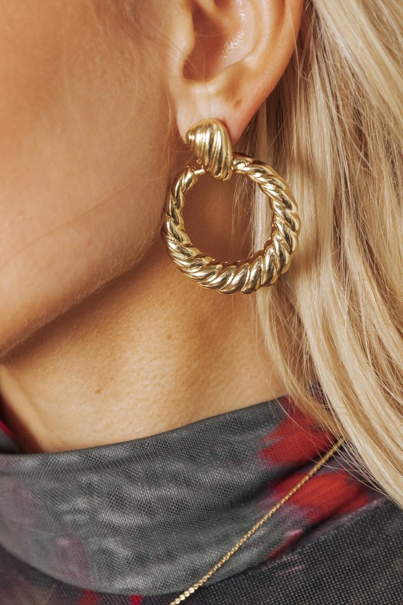 chunky gold plated hoop earrings 949894