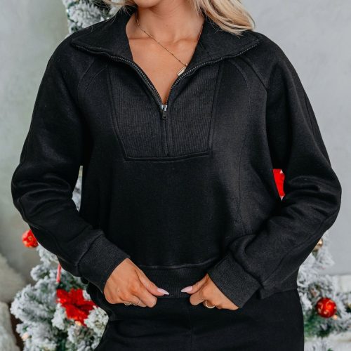 comfort lounge black half zip sweatshirt 307323