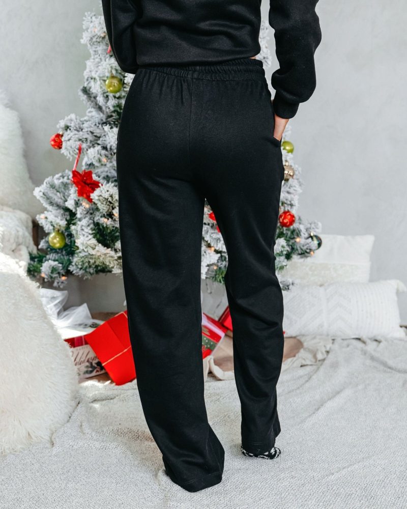 comfort lounge black wide leg sweatpants 466562