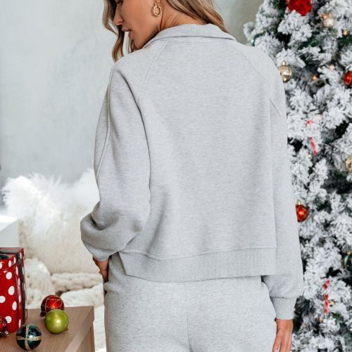 comfort lounge grey half zip sweatshirt 530159