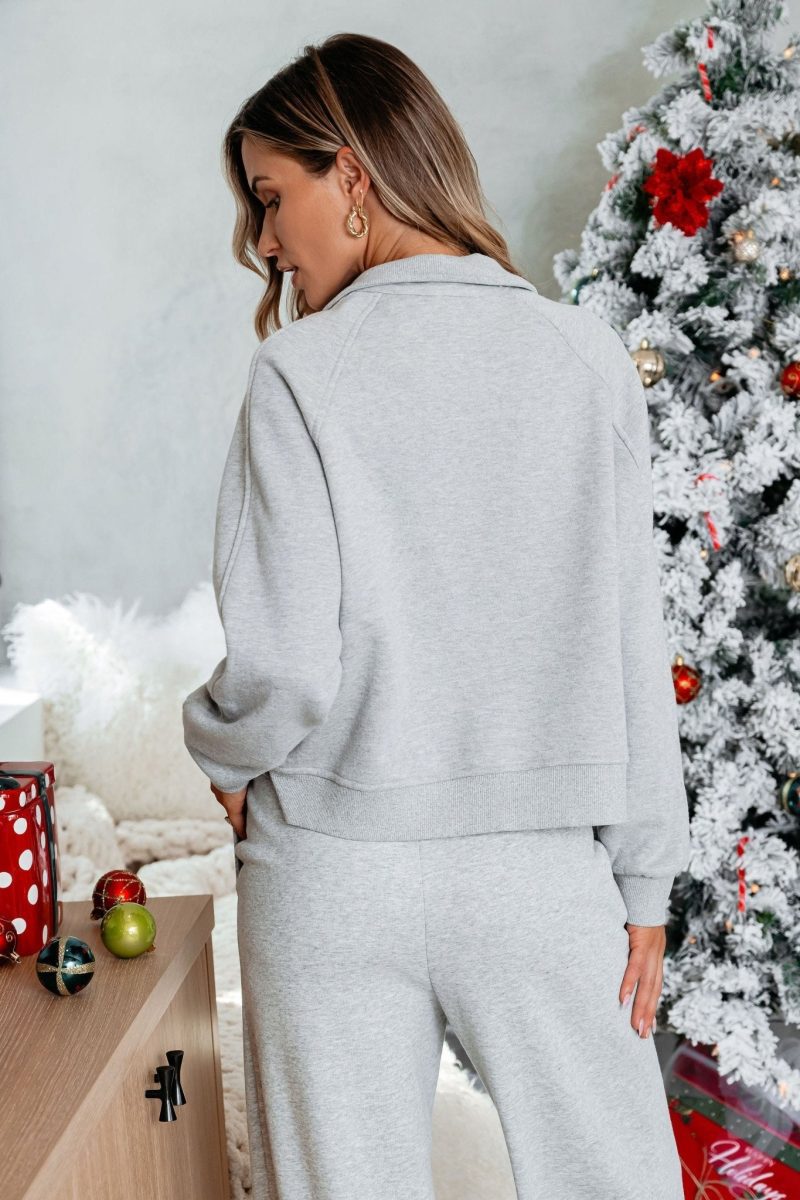 comfort lounge grey half zip sweatshirt 530159