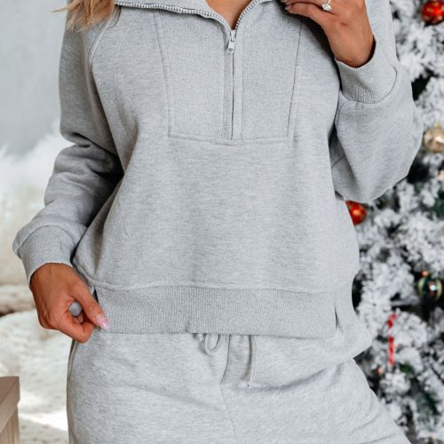 comfort lounge grey half zip sweatshirt 907929