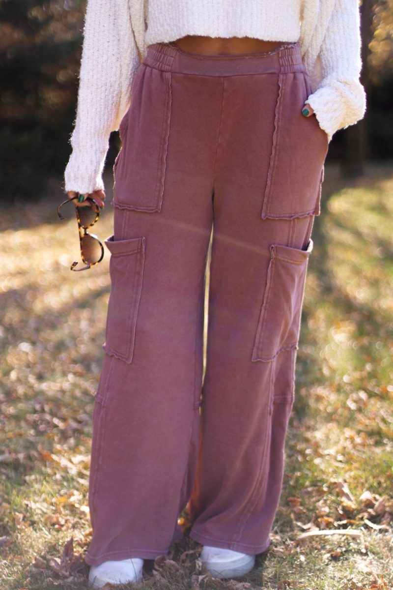 comfy casual wide leg cargo pants 318169