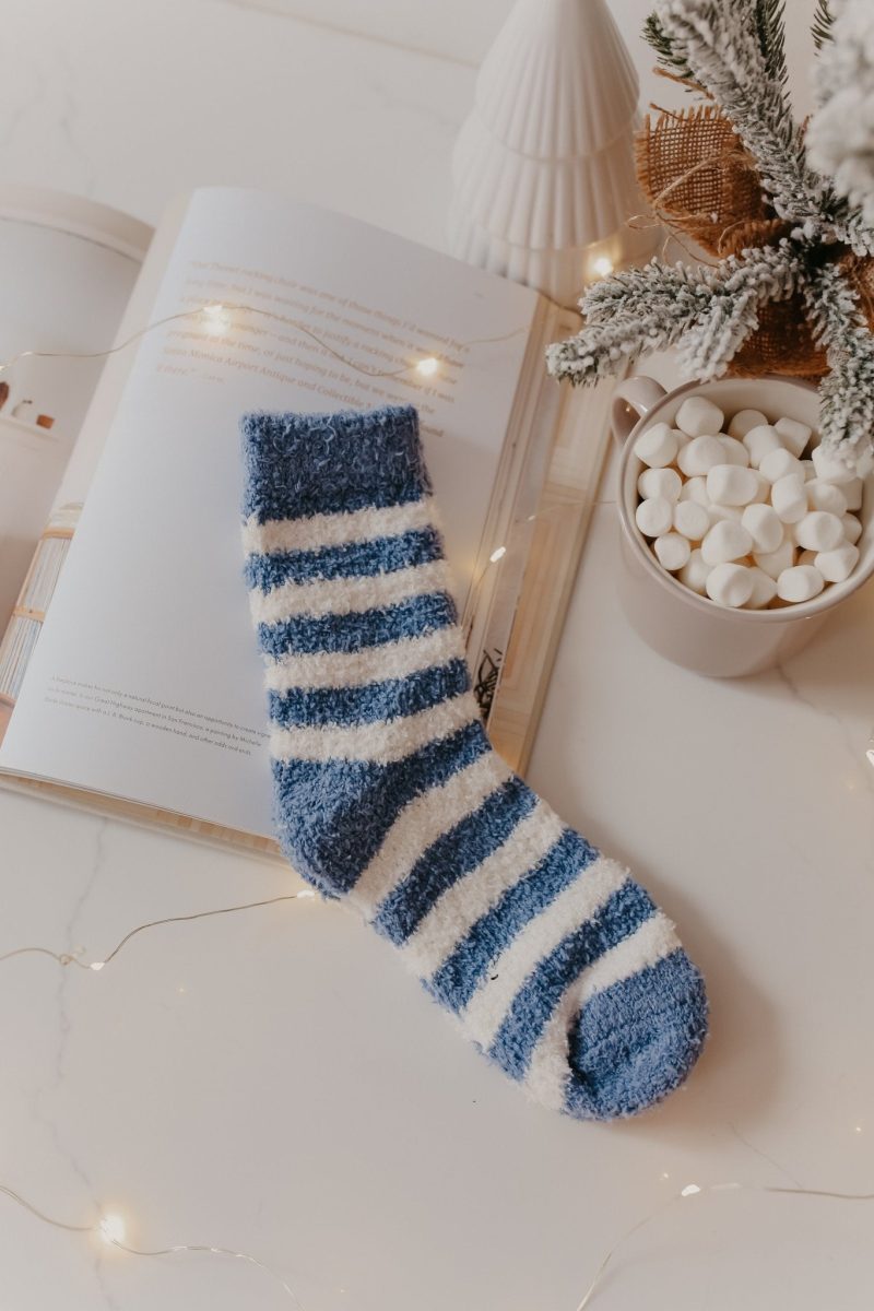 comfy cozy striped fuzzy socks blue 954351