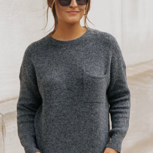 comfy lounge crewneck sweater charcoal 281492