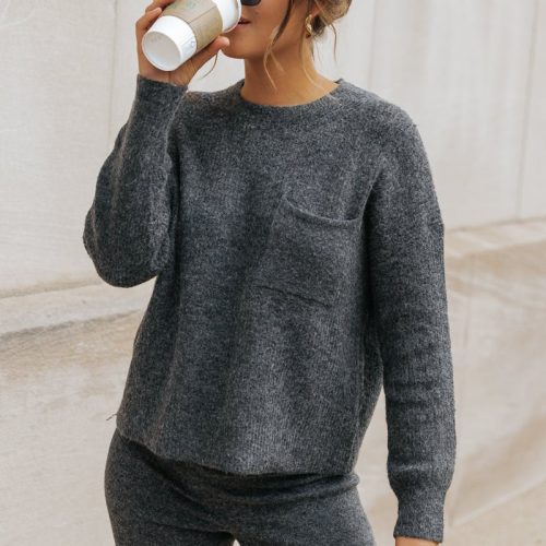 comfy lounge crewneck sweater charcoal 426230