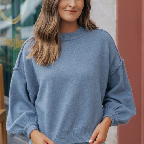 cozy long dolman sleeve sweater teal 179204