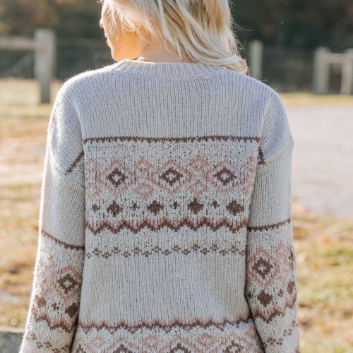 cozy mocha aztec print sweater 693991