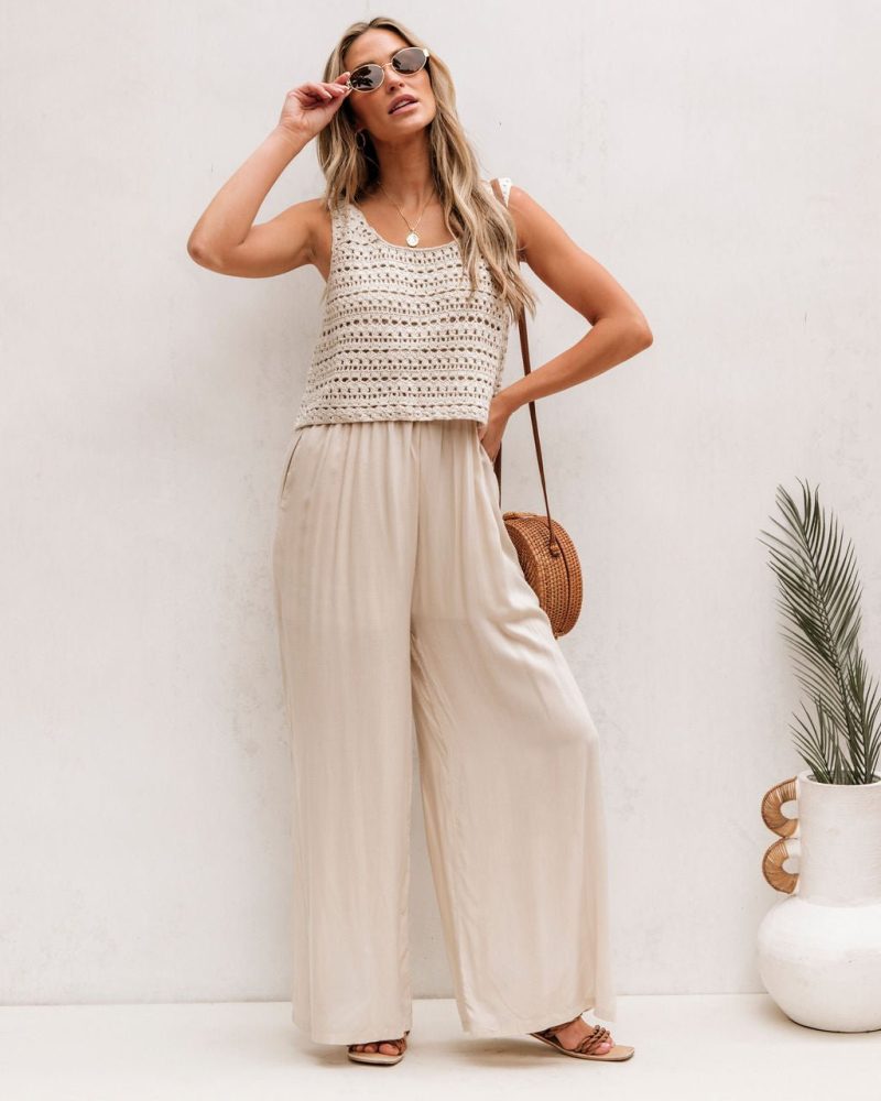 cream crochet slit jumpsuit 721676